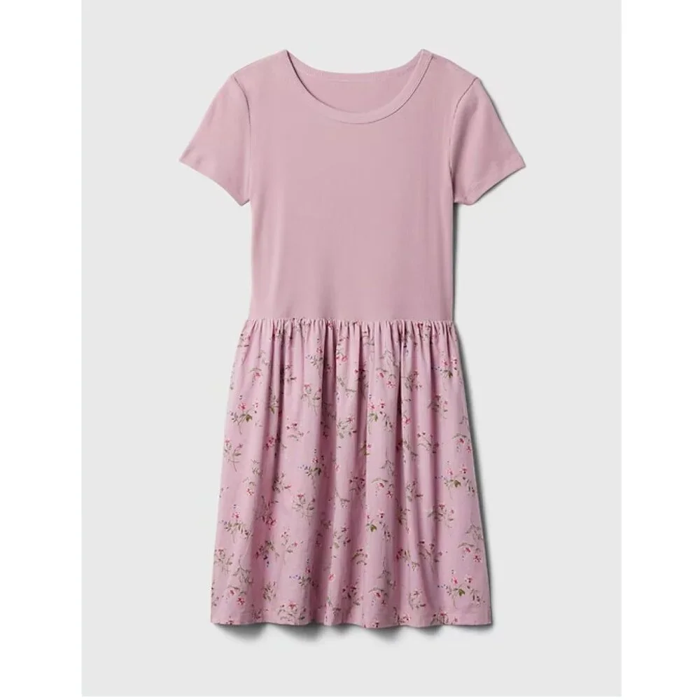 Gap Girls Lavender Floral Print Skater Dress